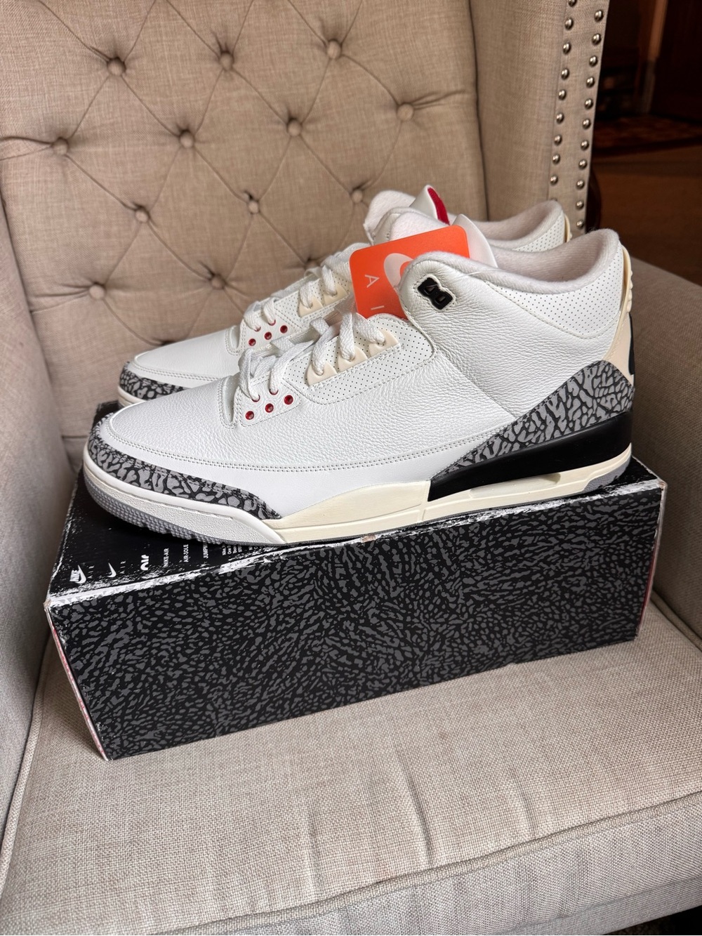 Air Jordan 3 “Reimagine” White Cement Size 17M DN3707-100 NEW No lid